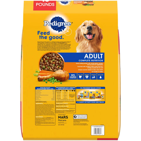 Pedigree Complete Nutrition Roasted Chicken, Rice & Vegetable Dry Dog Food For Adult Dog, 18 Lb. Bag