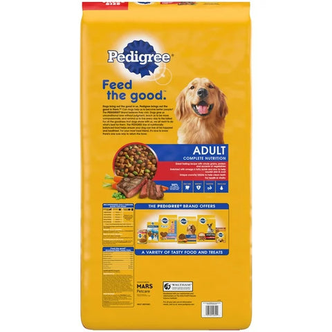 PEDIGREE Complete Nutrition Grilled Steak & Vegetable Dry Dog Food for Adult Dog, 44 lb Bag