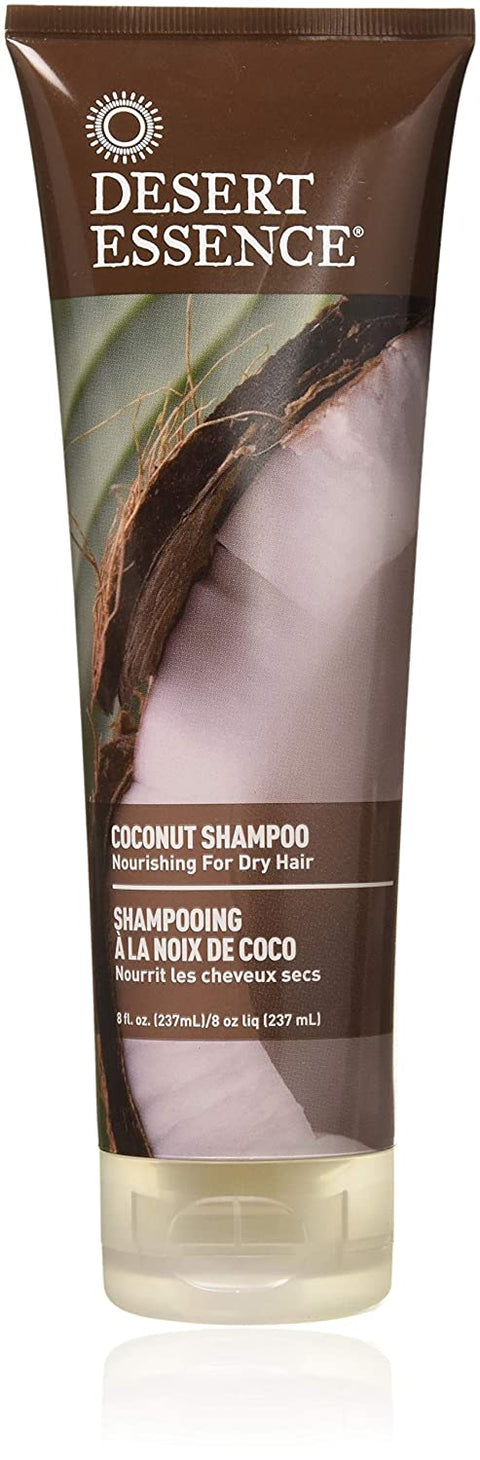 Desert Essence Coconut Shampoo - 8 Fl Ounce -  Intense Moisturization - Healthy Hair - Restores Natural Luster - Coconut Oil - Jojoba Oil - Olive Oil - Cruelty-Free - No Parabens