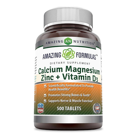 Amazing Formulas Calcium Magnesium Zinc Vitamin D3 500 Tablets